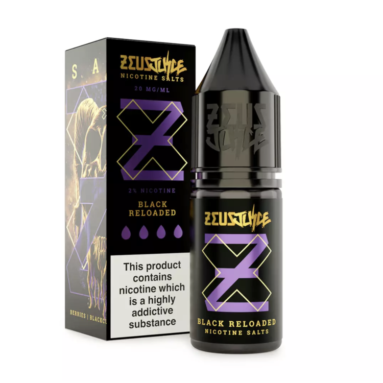 Black Reloaded 10ml NS20 Nic Salt by Zeus Juice